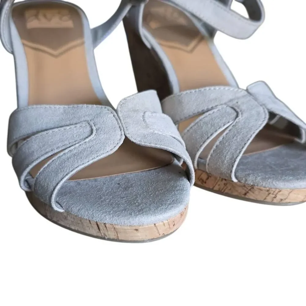 Dolce Vita DV8 Women's Size 7 Lt Gray Microsuede Cork Wedges